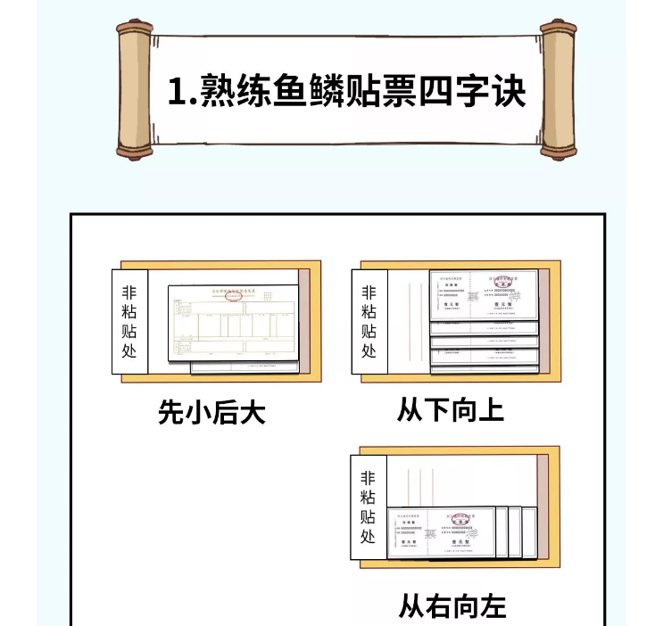 貼憑證時，如何快速搞定大疊發票？老會計的方法太簡單了！（附魚鱗貼票法）