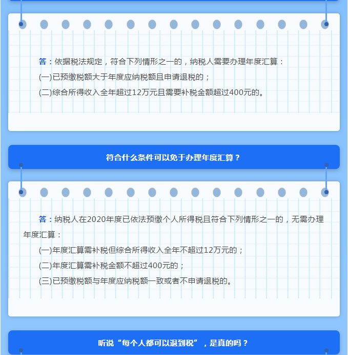年度匯算接近尾聲，這些熱點問題一并解答！