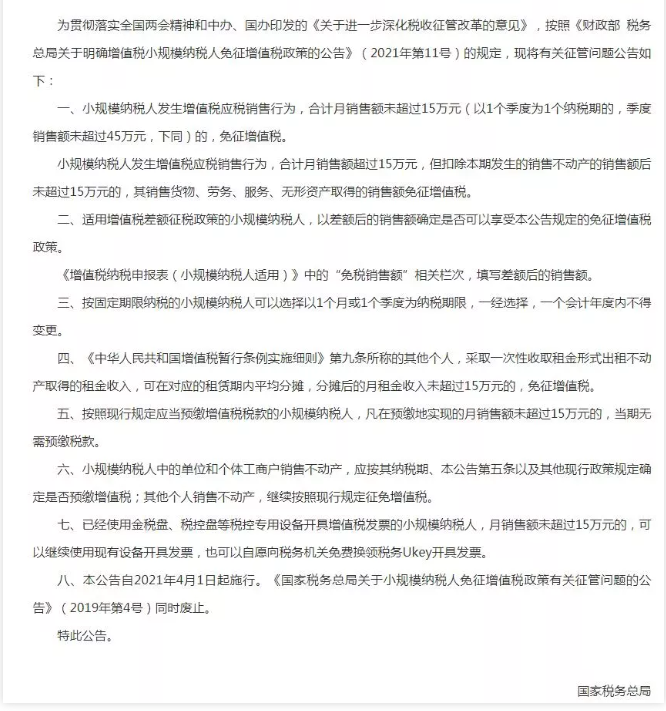朋友圈在傳？小規(guī)模季度45萬(wàn)元免征增值稅政策延長(zhǎng)到2022年12月31日？