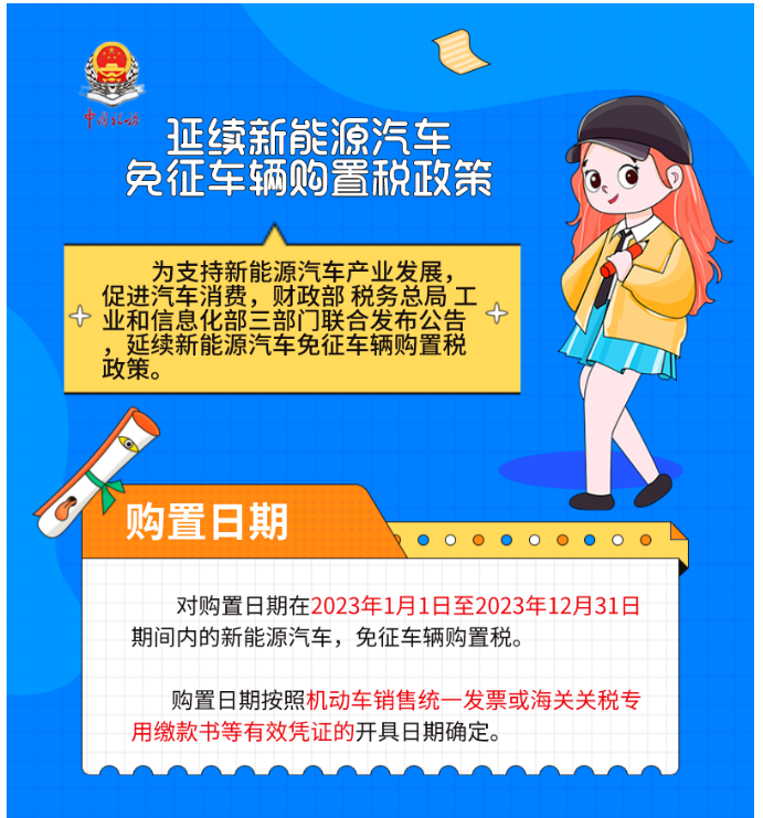 一圖了解延續新能源汽車免征車輛購置稅政策