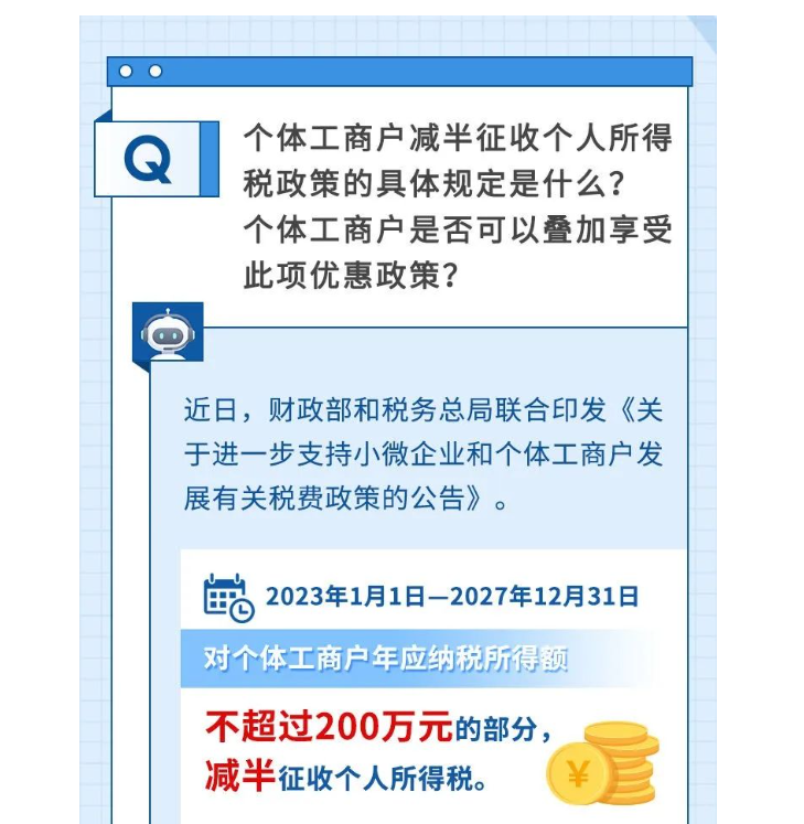 如何享受減半征收個人所得稅政策？@個體工商戶，這樣申報