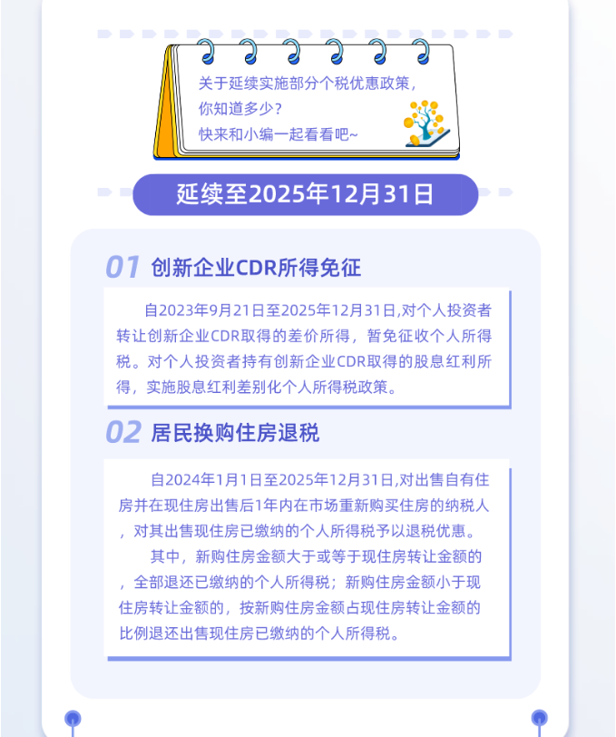 這些個稅優惠政策延期